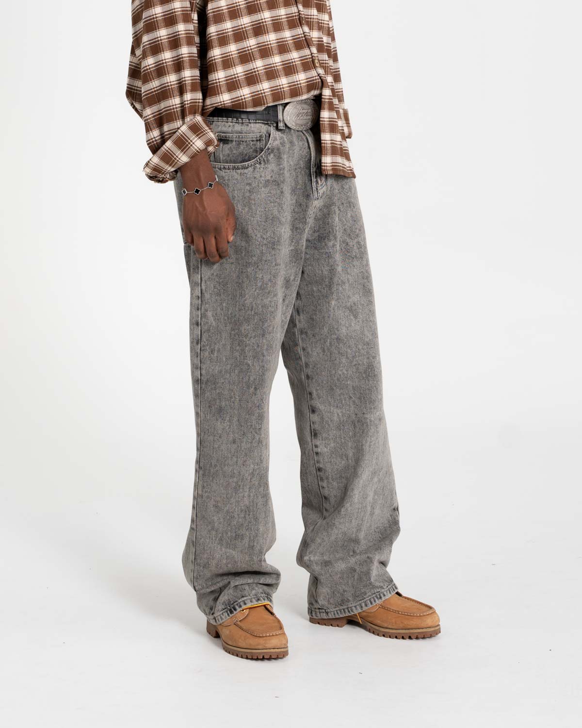 Baggy Denim Jeans Washed Grey